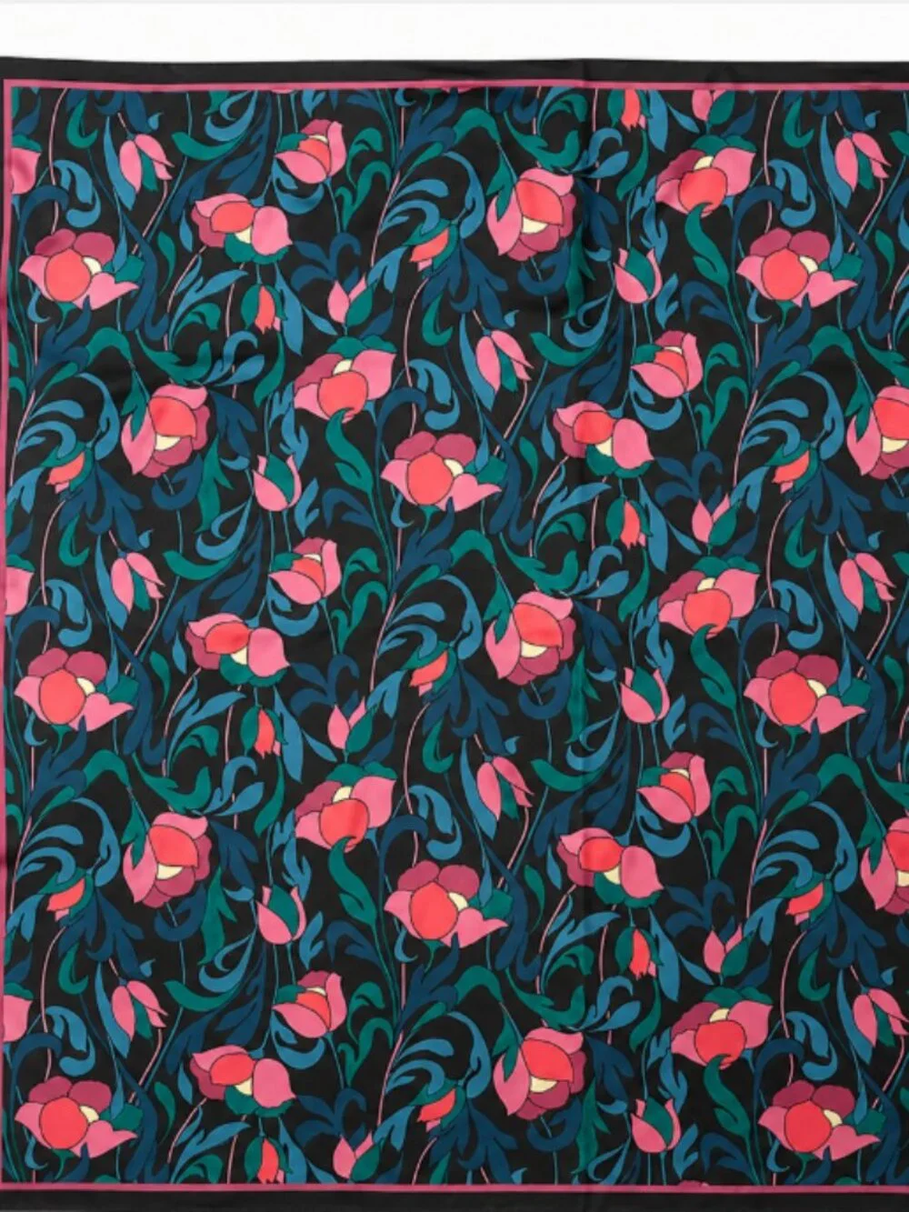 Kate Spade New York Floral Swirl 100% Silk Twill Square Scarf NWT